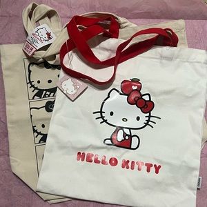 NEW** 2 Hello Kitty totes. One from Japan and one from miniso.